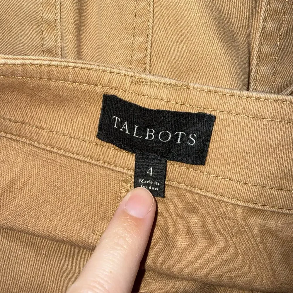 Talbots Women’s Chino Cargo Pants Khaki Tan Size 4